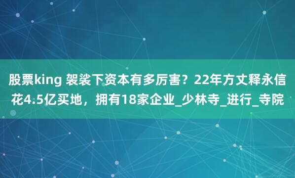 股票king 袈裟下资本有多厉害？22年方丈释永信花4.5亿买地，拥有18家企业_少林寺_进行_寺院